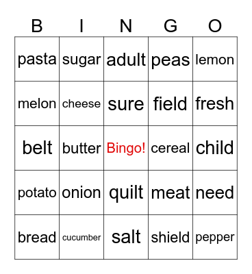 FF3 Unit 8 Bingo Card