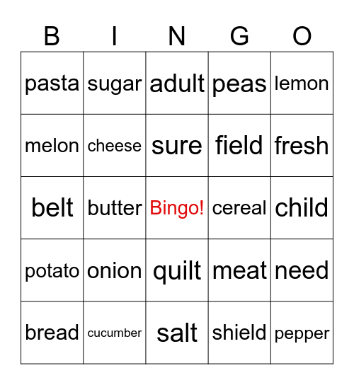 Ff3 Unit 8 Bingo Card