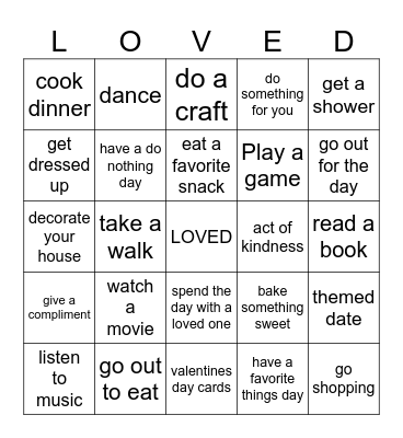 Valentine's Bingo Card