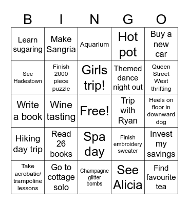 Stephanie’s 2024 Bingo Card