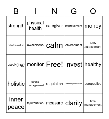 Wellness BINGO Card
