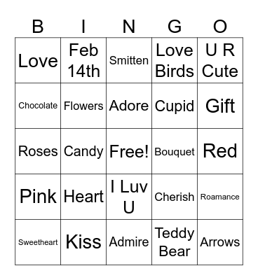 Valentine's Day Bingo Card