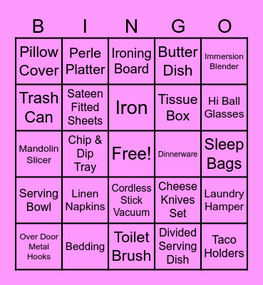 Bridal Shower Bingo Card