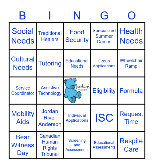 Jordan's Principle Bingo Card