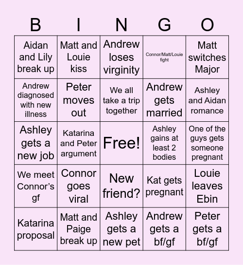 Friend Group Bingo 2024 Bingo Card