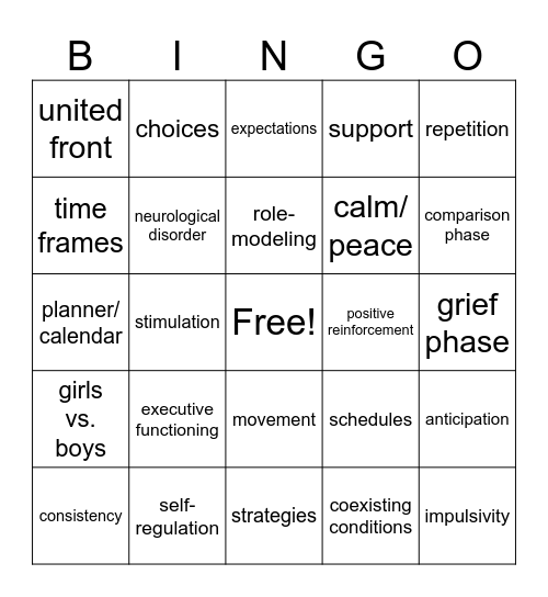 Words and Phrases to Know Bingo Card
