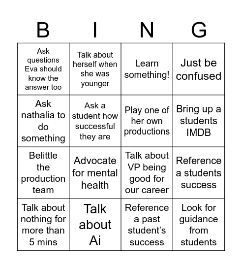 Film and television mastery Bingo Card