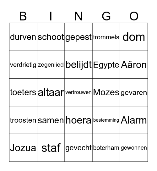 Preek Bingo Card