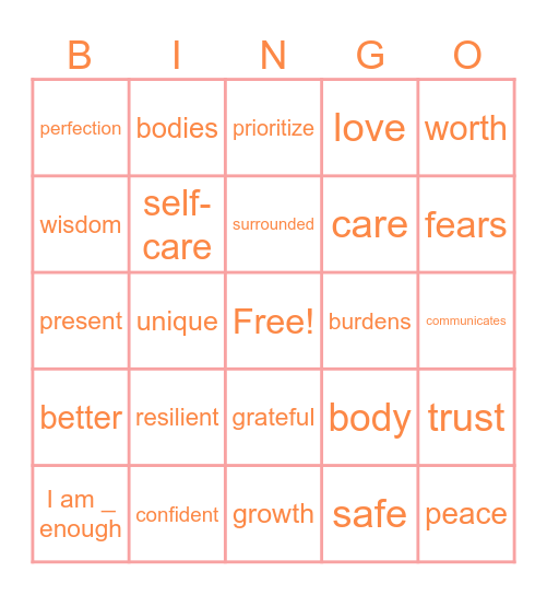 -`♡´- 𝐀𝐟𝐟𝐢𝐫𝐦𝐚𝐭𝐢𝐨𝐧 𝐛𝐢𝐧𝐠𝐨 -`♡´- Bingo Card