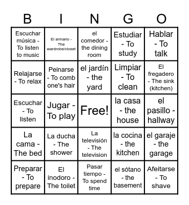 La Casa Bingo! Bingo Card