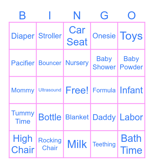 Baby Hensley Bingo Card
