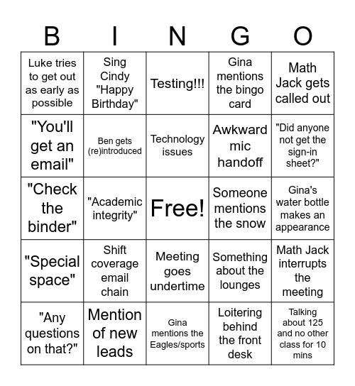 LMC BINGO Card