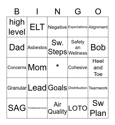 TG Bingo Card