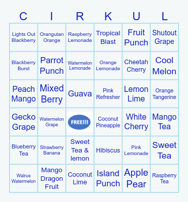 CIRKUL FLAVOR BINGO Card