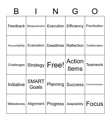 Bingo Goal Bingo Card