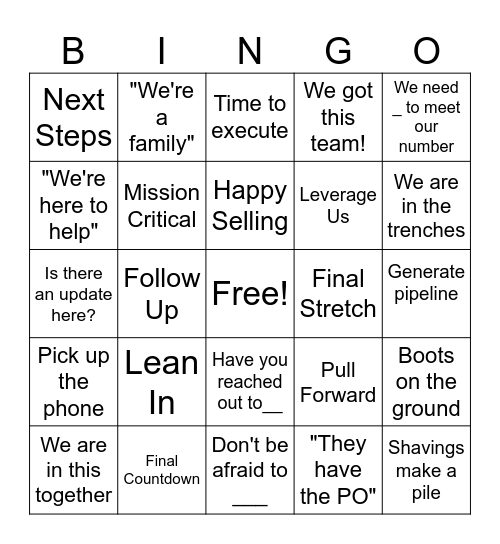 EOQ Bingo Card
