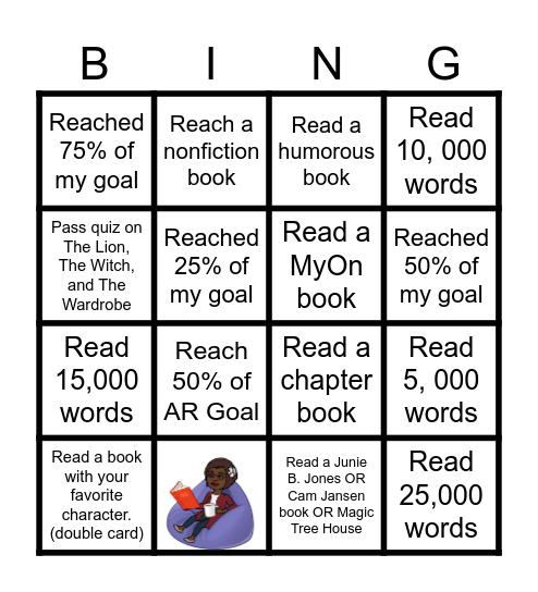 AR Book Challenge Bingo-Group A Bingo Card