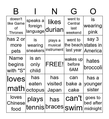 Bingo Card