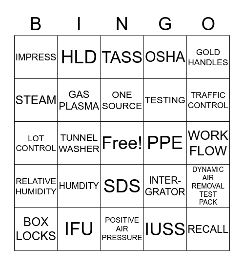 CERTIFICATION BINGO Card