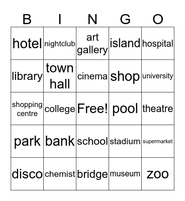 City Bingo Card