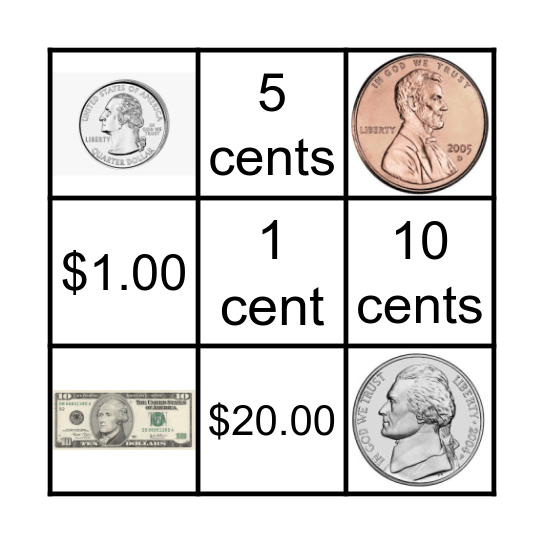 Money Bingo! Bingo Card