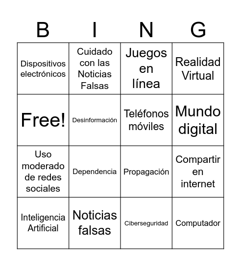 Bingo de Palabras Bingo Card