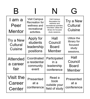 DRAF Bingo Card