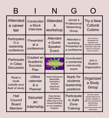 Official LEAP Bingo Card