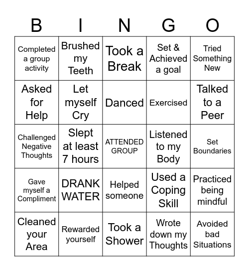 SELF-CARE BINGO Card