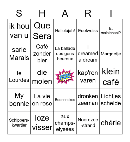 GOLDEN OLDIES BINGO Card