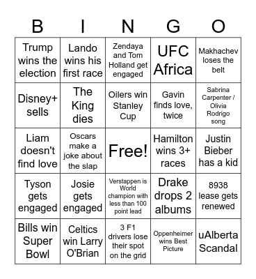 2024 Bingo Card