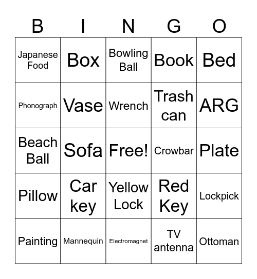 hello neighbor act 1 Bingo Card