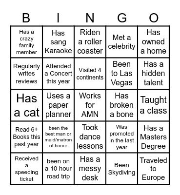 Remote Life - AMN Bingo Card