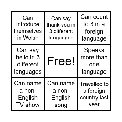 Find someone who... Bingo Card