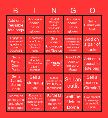 MOA TNF BINGO Card