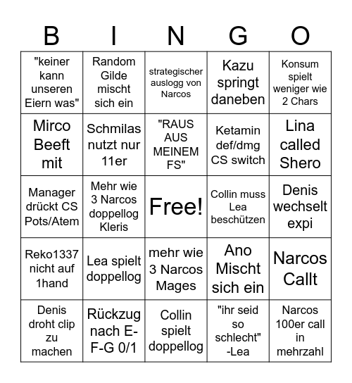 Fiesta Online | FS3 Bingokarte Bingo Card