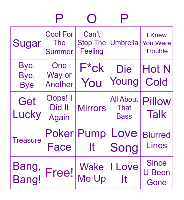 Fifi’s Disco Bingo Card