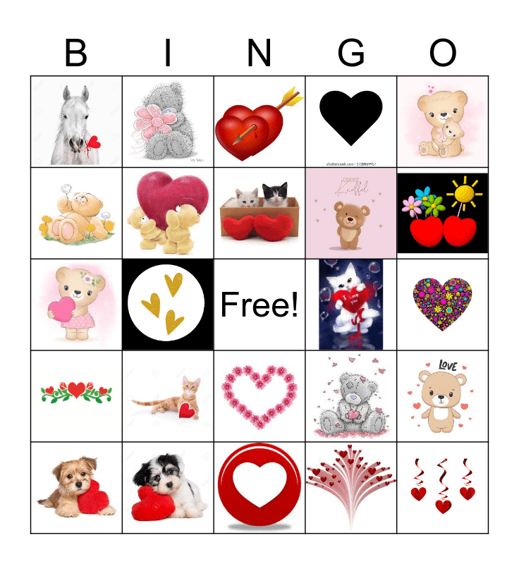 valentijns kinder bingo Card