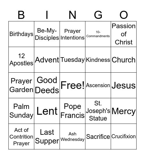 Last Class! Bingo Card