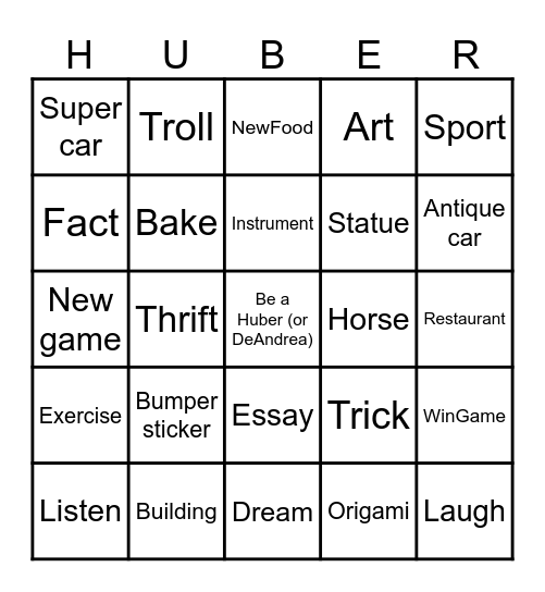 Life Bingo Card