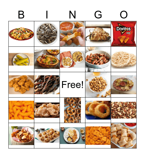 Snacks Bingo Card