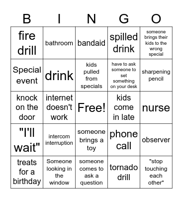 Coffee Bingo Card