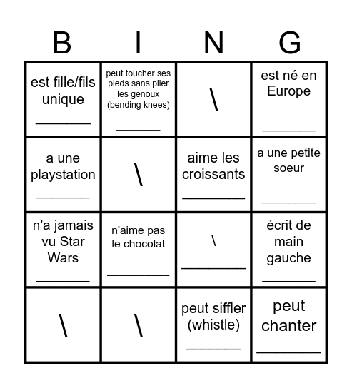 Qui...? Bingo Card