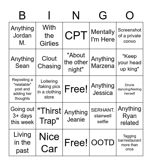 Keeping up with Ashlee Bingo Card