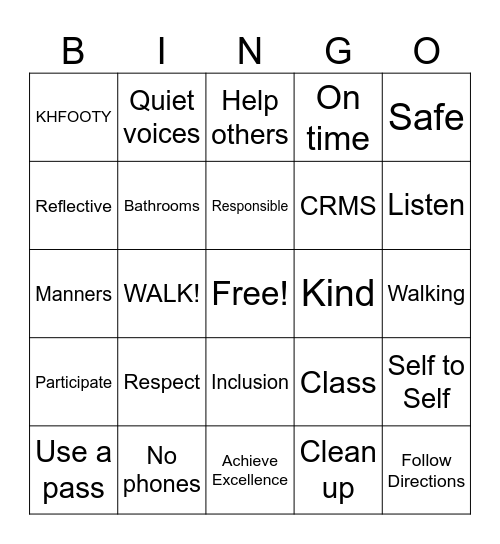 Be a BARB Bingo Card