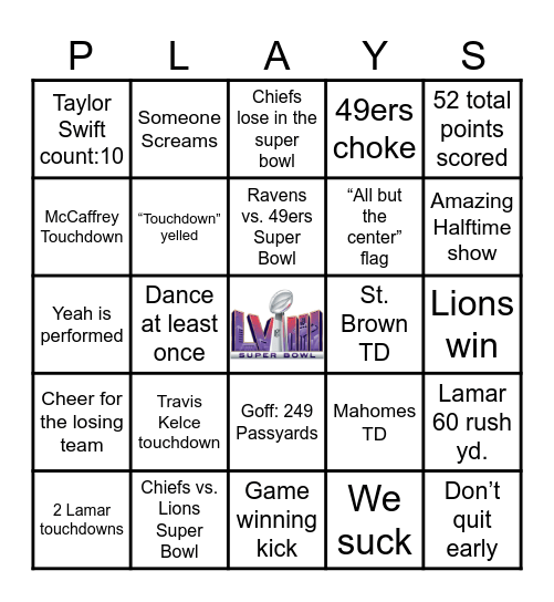 Playoff Bingo Card