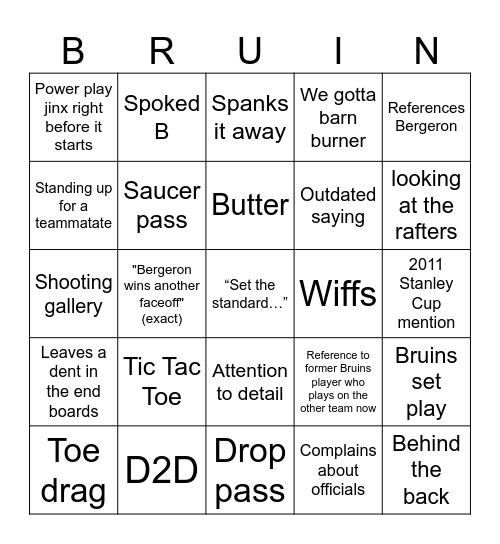 Jack Edwards Bingo Card