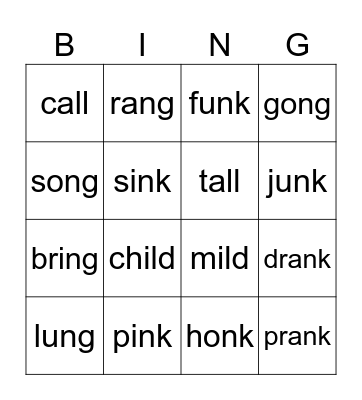 Welded Sounds Bingo Card