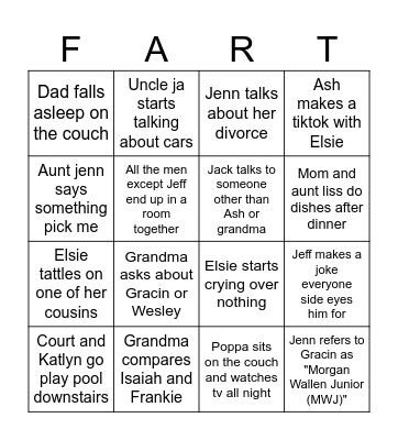 Family bingo! Bingo Card