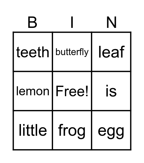 I am Sam Bingo Card